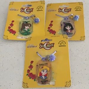 Sailor Moon,Mars and Jupiter I.D. Tags vintage 2000 set of 3